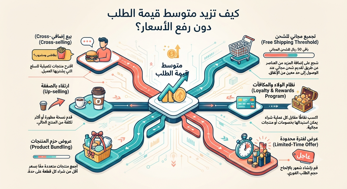 كيف تزيد متوسط قيمة الطلب دون رفع الأسعار؟