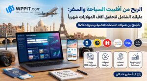 الربح من أفلييت السياحة والسفر: دليلك الشامل لتحقيق آلاف الدولارات شهرياً بالجمع بين عمولات المنصات العالمية وحجوزات B2B